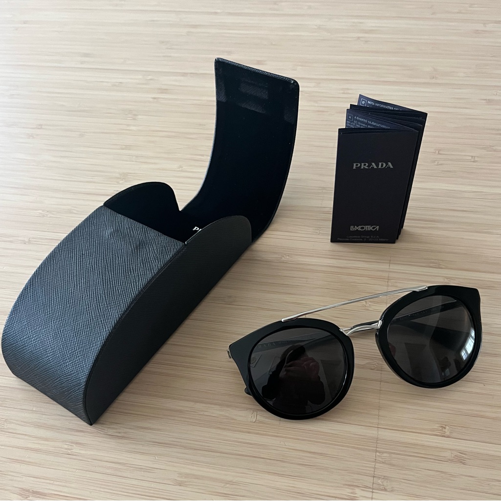 Prada Black Sunglasses With Protective Case